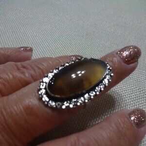 Natural MONTANA AGATE Handmade Sterling 925 Ring Size 8.75 #94C